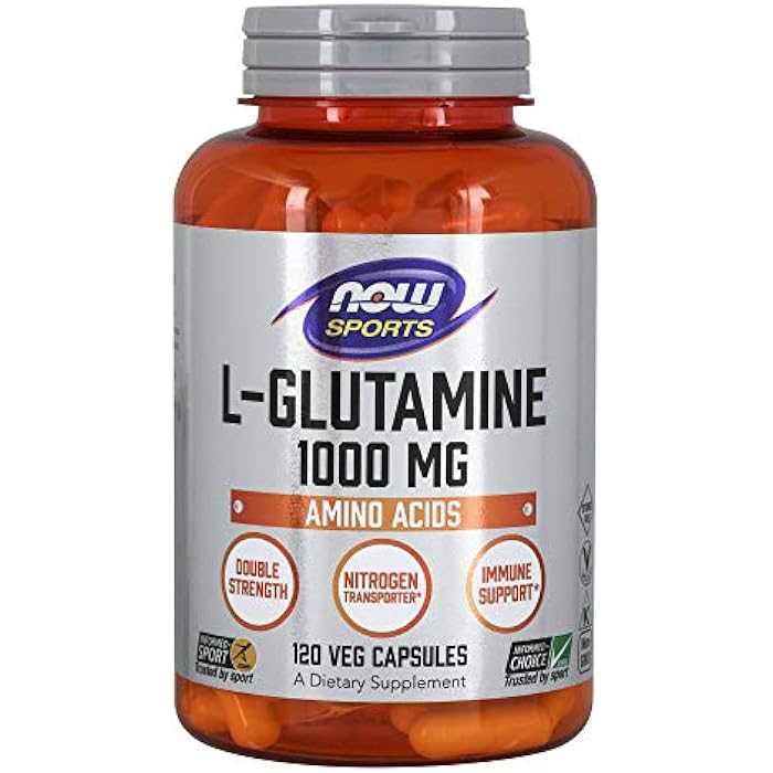 now L-Glutamine 1,000 Milligram, 120 Capsules - Image 1