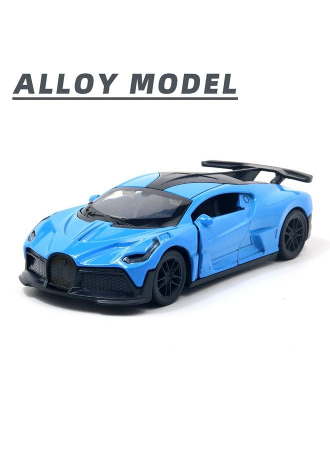 1:36 Bugatti Divo Alloy Sports Car Model , Pull-Back Toy Car , Model Car for Kids Boy Girl Gift , Collectible Display ,Blue 12 cm*5 cm*3 cm - Image 2
