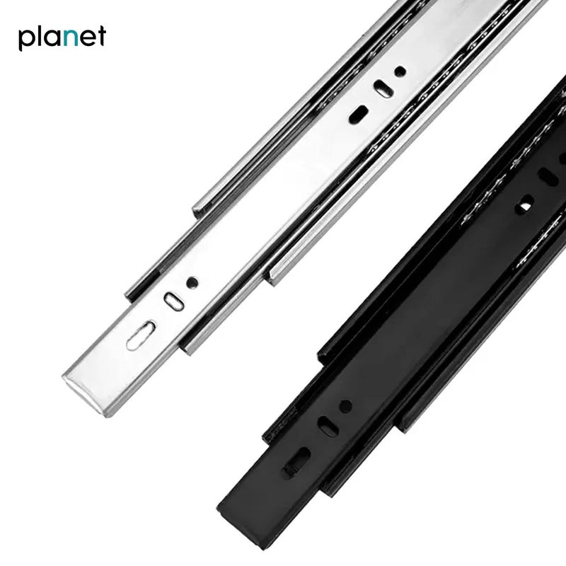 PLANET Drawer Channel/Full Extension Ball Bearing Telescopic Channel Runner/Soft Close Drawer Channel for Kitchen & Wardrobe/Channel for Drawer - 14-Inch (Black) - Image 5