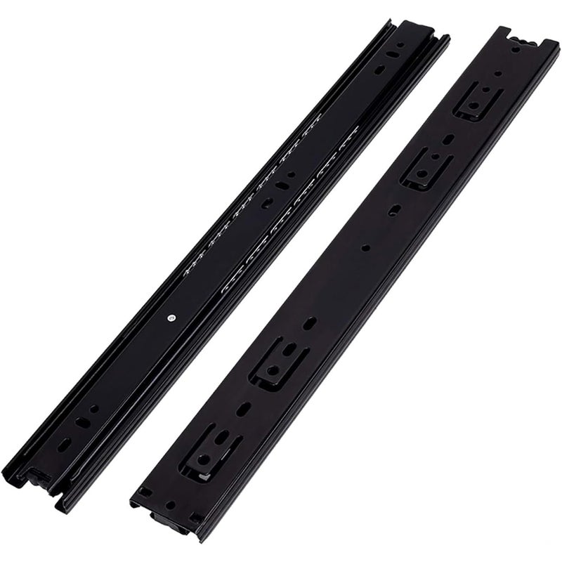 PLANET Drawer Channel/Full Extension Ball Bearing Telescopic Channel Runner/Soft Close Drawer Channel for Kitchen & Wardrobe/Channel for Drawer - 14-Inch (Black) - Image 1