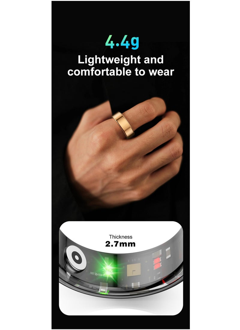 GULFLINK Smart Fitness Ring With Heart Rate, Oxygen, Sleep and Sports Tracking, IP68 Waterproof, Magnetic Charging, Size 11(Black).  - Image 3