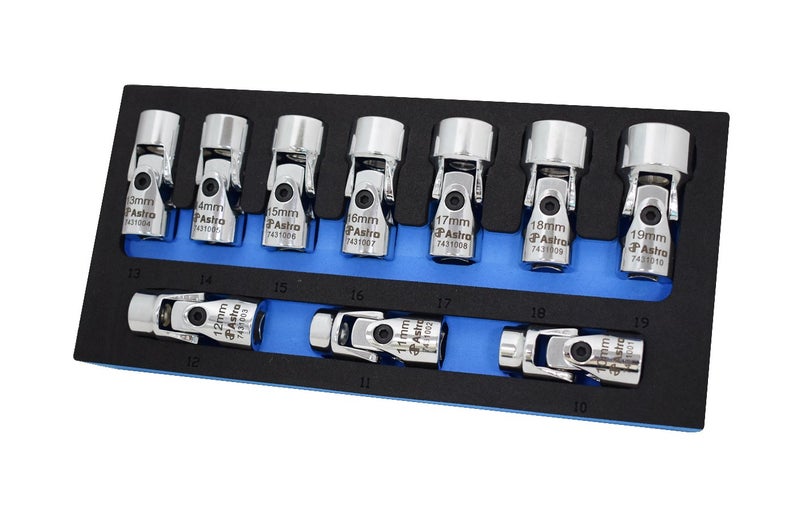 Astro Pneumatic Tool 74310 10Piece 38 Drive Flex Socket Set 6 Point Metric