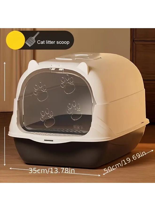 صندوق فضلات ذاتي التنظيف باللون الرمادي الفضائي الداكن مقاوم للروائح لا يتطلب تجريف سهل التنظيف - Image 4