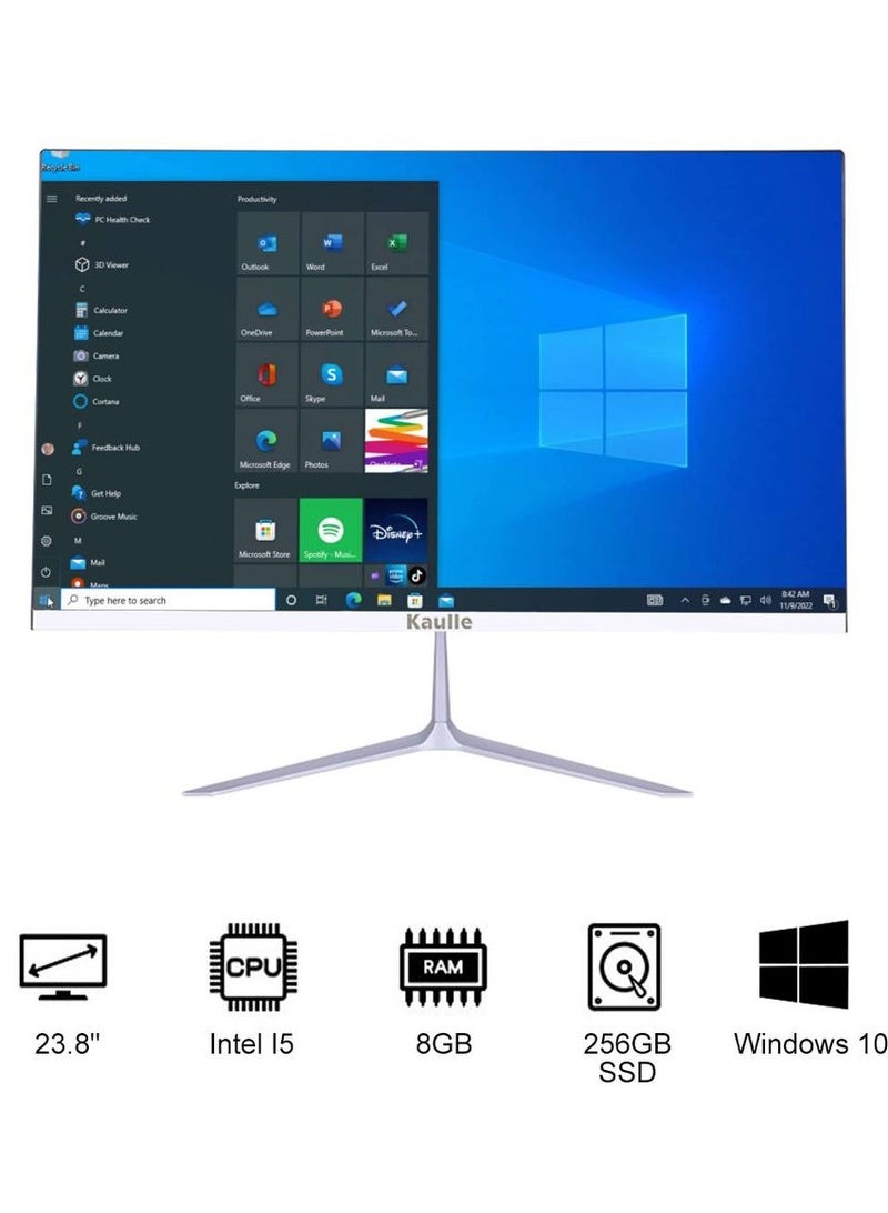 كاول كمبيوتر مكتبي الكل في واحد، 23.8 بوصة، معالج إنتل كور I5 3320M، ذاكرة وصول عشوائي 8 جيجابايت، قرص صلب SSD سعة 256 جيجابايت، مع لوحة مفاتيح وماوس، بلوتوث 4.2، ونظام تشغيل ويندوز 10 برو، كمبيوتر مكتبي الكل في واحد، أبيض KLL2382 english None - Image 1