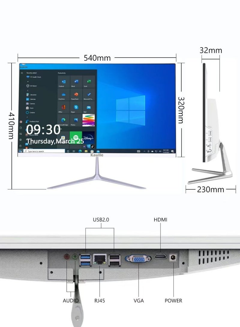كاول كمبيوتر مكتبي الكل في واحد، 23.8 بوصة، معالج إنتل كور I5 3320M، ذاكرة وصول عشوائي 8 جيجابايت، قرص صلب SSD سعة 256 جيجابايت، مع لوحة مفاتيح وماوس، بلوتوث 4.2، ونظام تشغيل ويندوز 10 برو، كمبيوتر مكتبي الكل في واحد، أبيض KLL2382 english None - Image 2