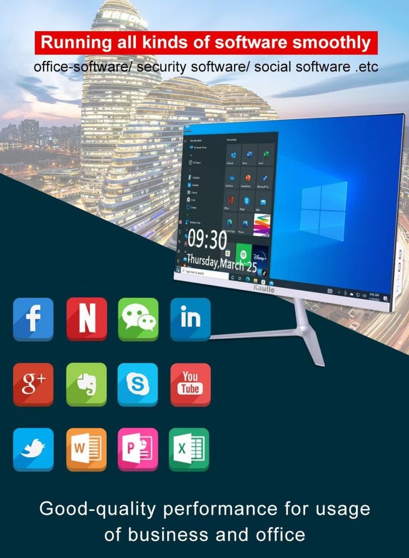 كاول كمبيوتر مكتبي الكل في واحد، 23.8 بوصة، معالج إنتل كور I5 3320M، ذاكرة وصول عشوائي 8 جيجابايت، قرص صلب SSD سعة 256 جيجابايت، مع لوحة مفاتيح وماوس، بلوتوث 4.2، ونظام تشغيل ويندوز 10 برو، كمبيوتر مكتبي الكل في واحد، أبيض KLL2382 english None - Image 4