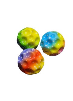 Generic 3-Piece Space Bounce Ball, Super High Bouncing Moon Foam Balls for Adults Improve Hand-Eye Coordination Sports Training 
