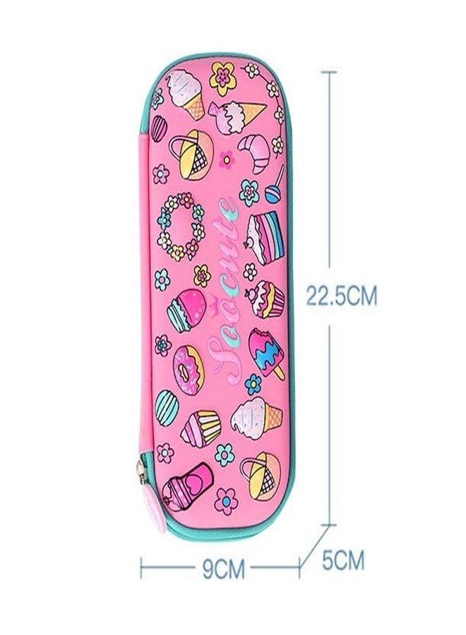 AirSky Geometry Small EVA Pencil Case - Panda Theme Pink | School Pencil Cases for Boys and Girls | Birthday Gifts for Boys and Girls | Hardtop Pencil Cases for Boys and Girl Pack of 1 (ICE-Cream) - Image 5