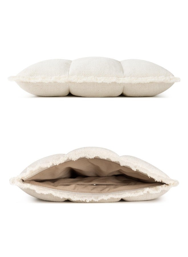 Comfyable Puffy Laptop Sleeve 16 15 14 13 Inch for Women, Compatible with MacBook Air & MacBook Pro M4 M3 2024, Quilted Linen Soft Puffer Case with Fringe for Computer, Natural Linen - Image 4