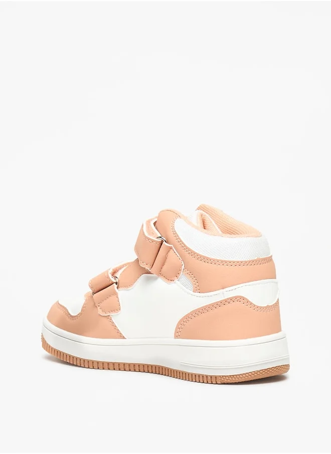 Kappa Girls' Panelled High Top Sneakers with Hook and Loop Closure