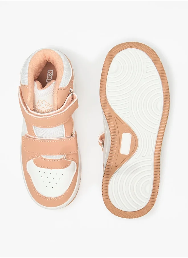 Kappa Girls' Panelled High Top Sneakers with Hook and Loop Closure