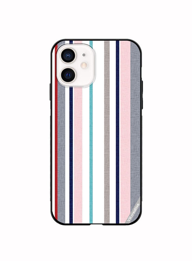 VR CREATIVE Protective Case Cover For Apple iPhone 12 mini Strips Design Multicolour - Image 1