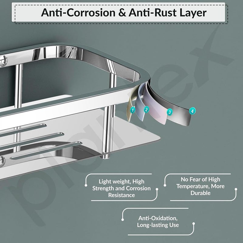 Plantex Stainless Steel 304 Grade Shelf for Bathroom/Kitchen Rack - Bathroom Accessories - (16X5 Inches-Chrome Finish) - Image 5