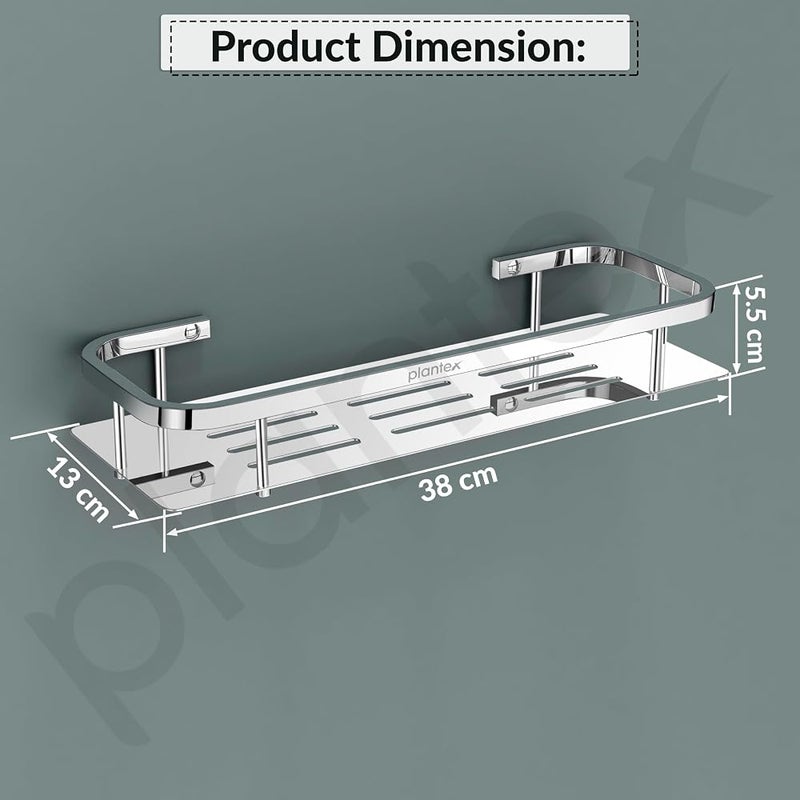 Plantex Stainless Steel 304 Grade Shelf for Bathroom/Kitchen Rack - Bathroom Accessories - (16X5 Inches-Chrome Finish) - Image 2