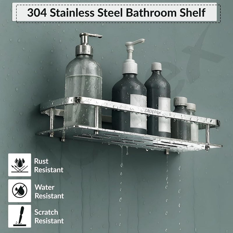 Plantex Stainless Steel 304 Grade Shelf for Bathroom/Kitchen Rack - Bathroom Accessories - (16X5 Inches-Chrome Finish) - Image 4