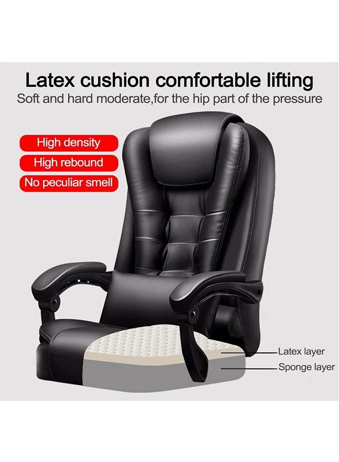 CityRiya-Long Desk Office Chair Computer Chair Big High Back Chair PU Leather Office Chair Gaming Chair Executive Office Chair Swivel Chair with Leg Rest and Lumbar Support Black Office Chair - Image 4