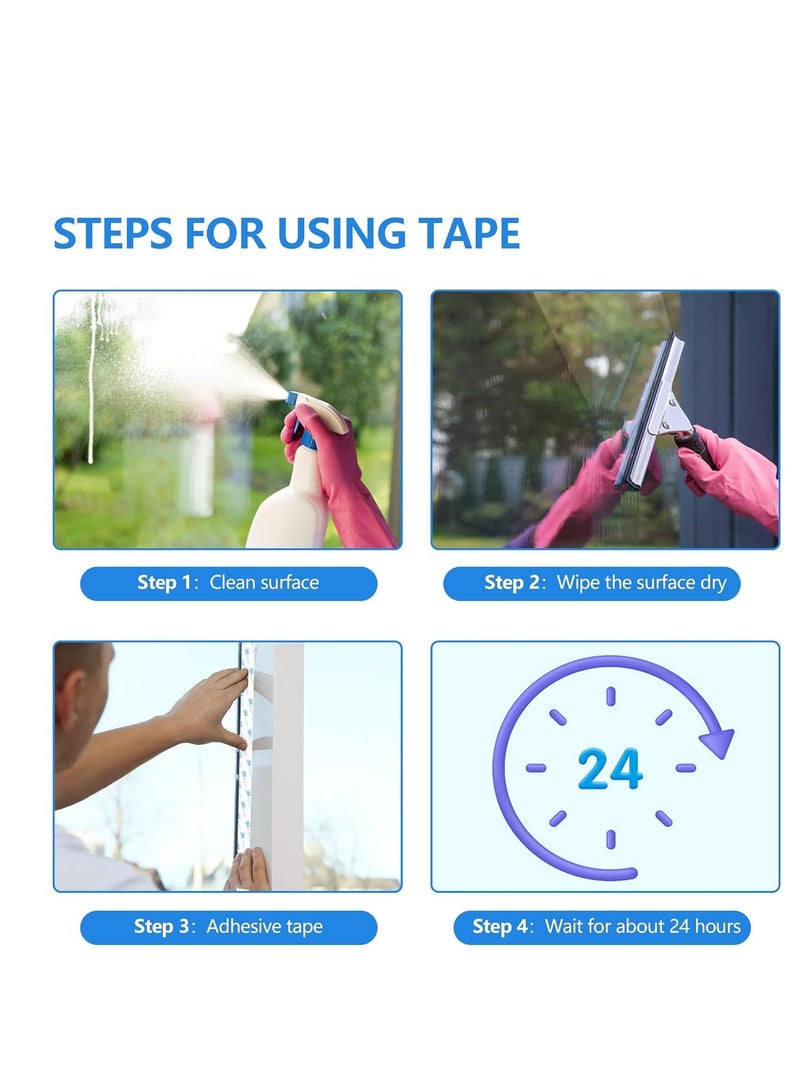 ثري ام شريط 3M مزدوج الجوانب 2.5 سم * 3 أمتار، شريط تثبيت متين مقاوم للماء، شريط إسفنجي أبيض قوي لاصق، مناسب لشرائط الصور لتزيين الحائط، قابل للإزالة - Image 4