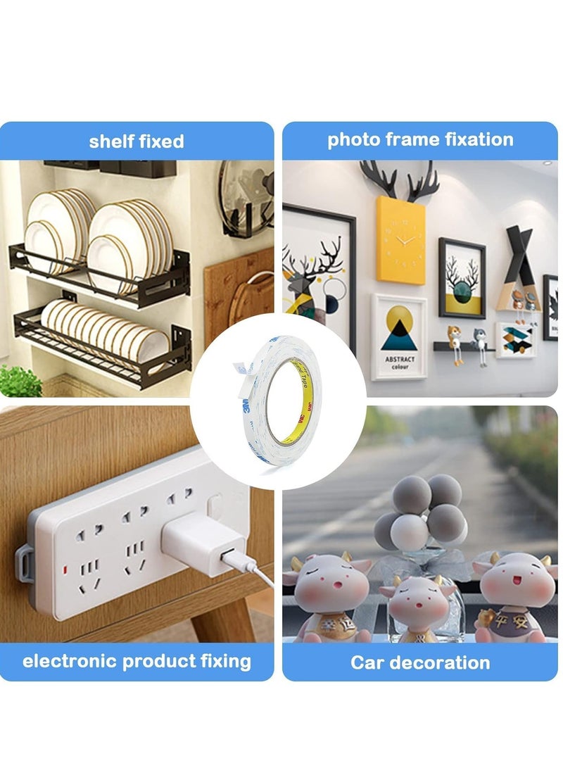 ثري ام شريط 3M مزدوج الجوانب 2.5 سم * 3 أمتار، شريط تثبيت متين مقاوم للماء، شريط إسفنجي أبيض قوي لاصق، مناسب لشرائط الصور لتزيين الحائط، قابل للإزالة - Image 5