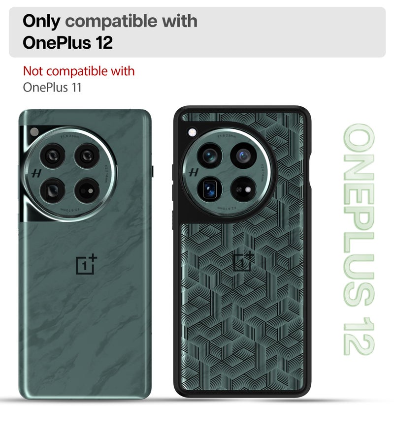 KAPAVER Impulse Back Cover Case Compatible with OnePlus 12 5G (PC+TPU) (Stripe Cube), Grey - Image 2