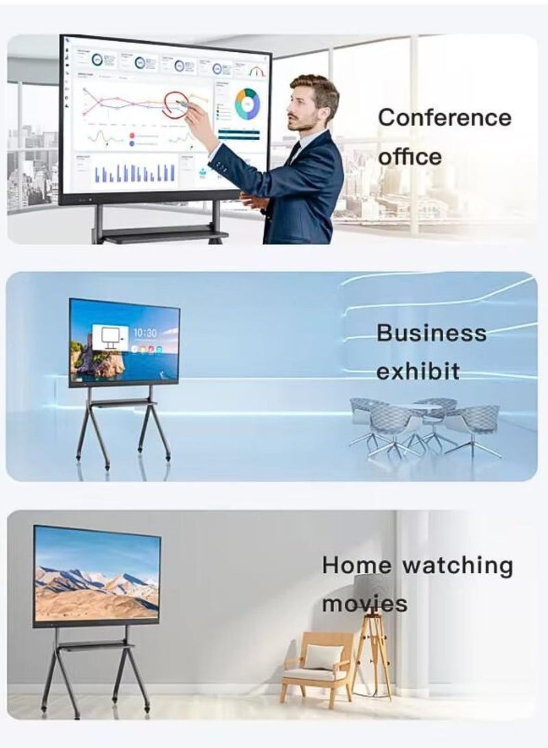 DMInteract DM-5586-MS Heavy Duty Universal Mobile Stand With Wheels For Television (Supported Screen Size: 55 to 86 inches) - Image 4