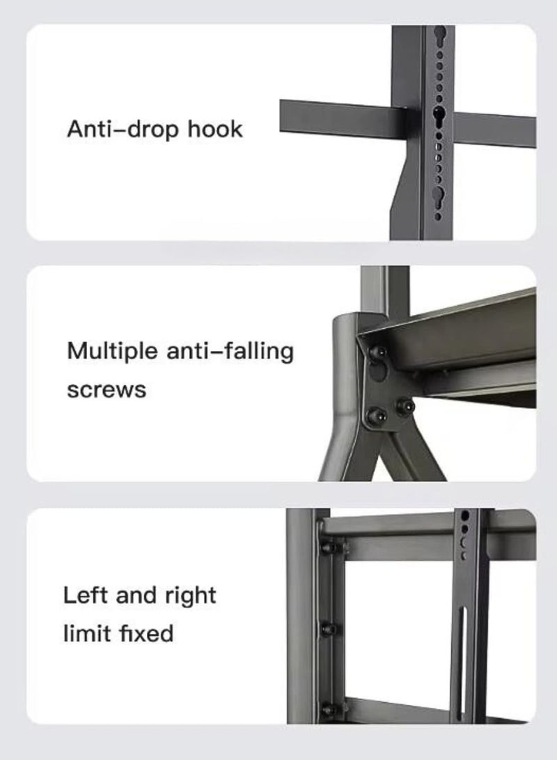 DMInteract DM-5586-MS Heavy Duty Universal Mobile Stand With Wheels For Television (Supported Screen Size: 55 to 86 inches) - Image 5