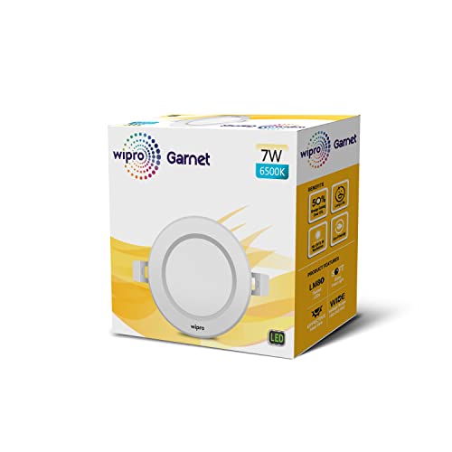 wipro Alpha 7W Round Downlight Junction Box | Cool Day White (6500K) | Glare-Free Design |Recessed Down Light for False Ceiling | Cutout ~ 3 Inch | Pack of 1 - Image 3