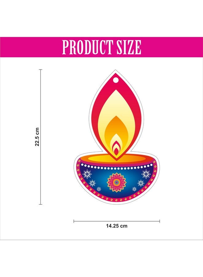 Party Baazaar Diwali Dangler Decoration | Happy Diwali Decoration Items | Happy Diwali Hangings | Paper Hanging Deepak for Diwali Decoration | Diwali Decoration Items for Home (Pack of 10 Pcs) - Image 4