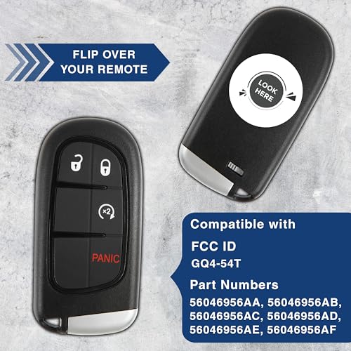 KeylessOption Key Fob Replacement for 2013 2014 2015 2016 2017 2018 Dodge Ram 1500 2500 3500 Keyless Entry Remote Control, 4-Button GQ4-54T - Image 5