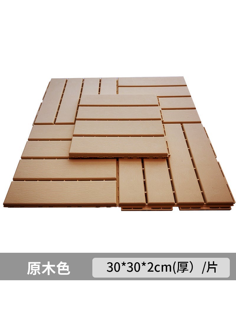 Plastic assembled floor self-assembled balcony terrace floor plastic floor imitation wood plastic floor plastic wood floor manufacturer Wood color 