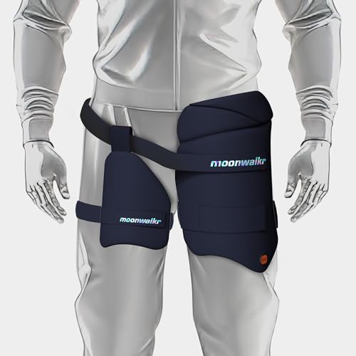 moonwalkr Thigh Guard 2.0 Protective Gear for Batter’s Height (6’3”- 6’6”) Cricket Thigh Pad Cricket Accessories & Equipment Safeguarding Both Your Outer and Inner Thighs Blue (X-Large, Right Hand) - Image 5