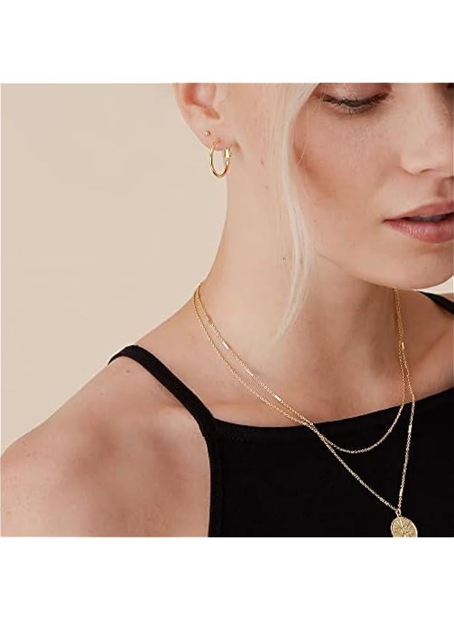 PAVOI 14K Gold Plated Sterling Silver Post Hoops | Large Hoops Earring | Lightwight Gold Hoop Earrings for Women  - Image 4