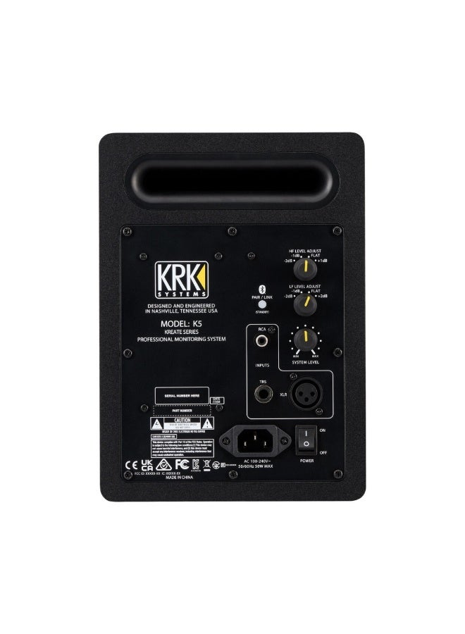 كي آر كي شاشة استوديو KRK Kreate 5 النشطة مع بلوتوث (أسود) - Image 3
