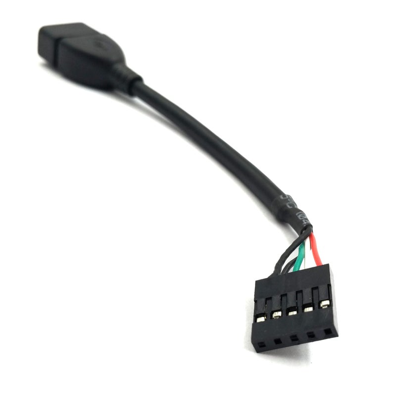 Duttek 5 Pin USB Header to Dupont Cable, USB 2.0 Type A Female to Dupont 5 Pin Female Header Motherboard Cable Cord (AF/5Pin 0.1M)(2-Pack) - Image 2