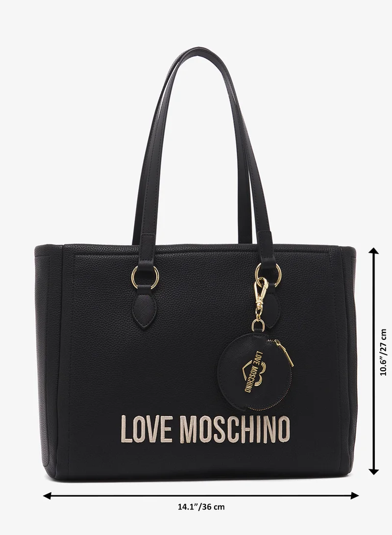 لوف موسكينو top handle logo shopper