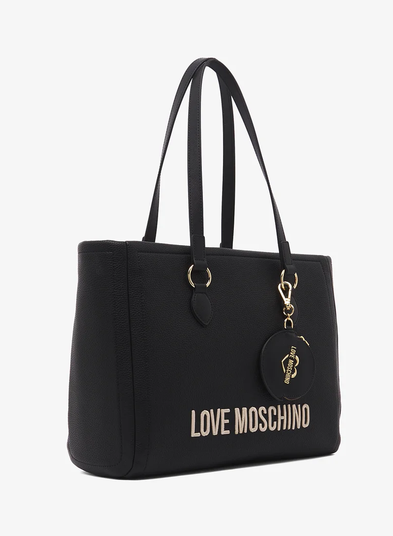 لوف موسكينو top handle logo shopper