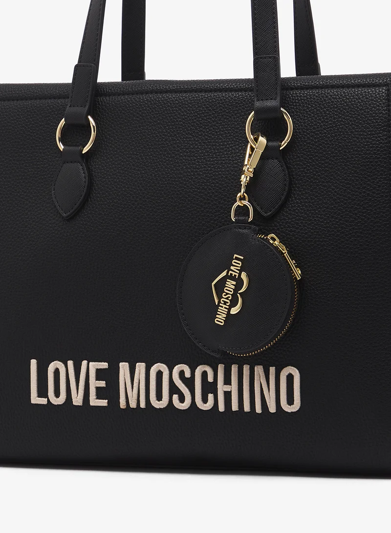 لوف موسكينو top handle logo shopper