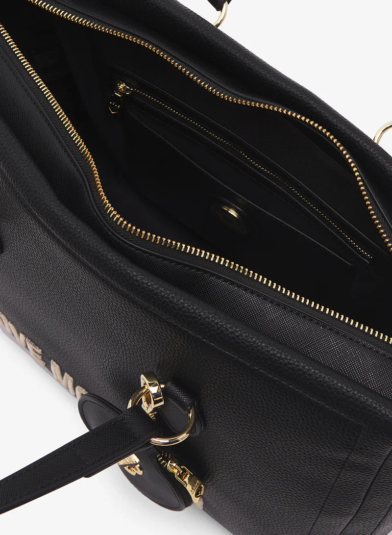 لوف موسكينو top handle logo shopper