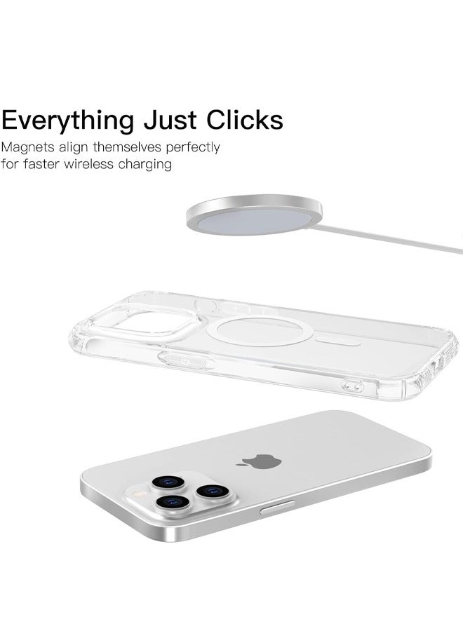 Provenge Megnatic MagSafe Case for iPhone 15 Pro Max Compatible with Wireless Charging Shockproof Anti Yellowing Phone Cover Clear Back Easy Installation For iPhone 15 Pro Max - Image 4