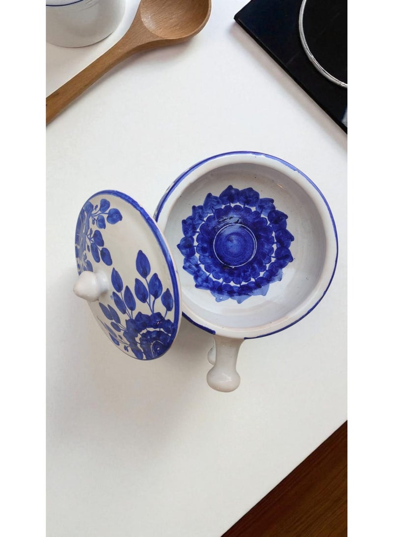 color zone pottery Casserole with lid made of ceramic and earthenware - oven and microwave safe. Withstands direct and indirect heat, flame or inside the oven. 14 cm - Image 3