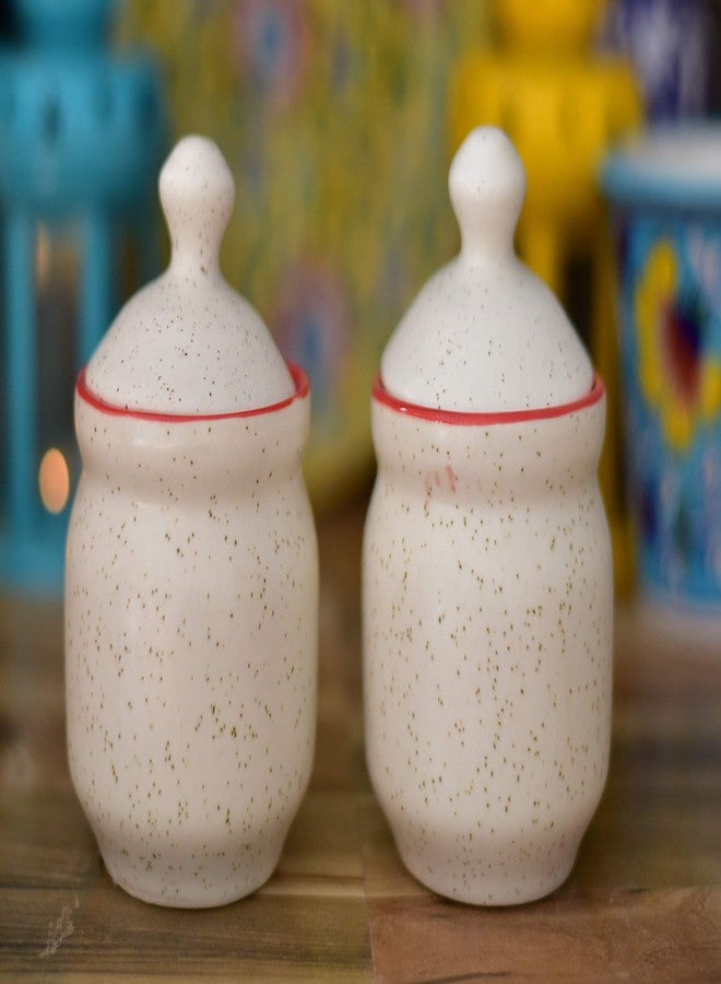 Jetwals Ceramic Pickle Jar Set with Lid, Dining Table Pickles Containers white jars (white jar), 200 Ml - Image 1