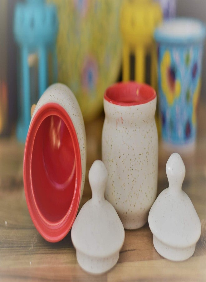 Jetwals Ceramic Pickle Jar Set with Lid, Dining Table Pickles Containers white jars (white jar), 200 Ml - Image 2