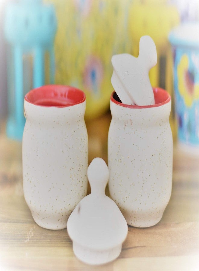 Jetwals Ceramic Pickle Jar Set with Lid, Dining Table Pickles Containers white jars (white jar), 200 Ml - Image 3