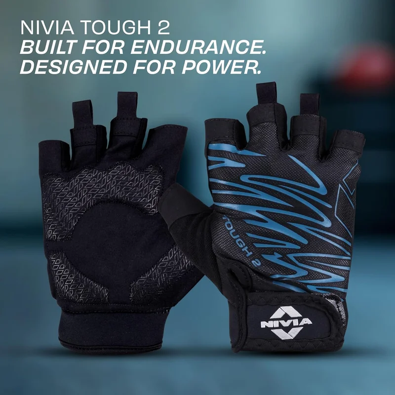 نيفيا Nivia Tough 2 Men's Gym Gloves with Wrist Support