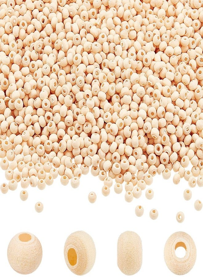 AHANDMAKER 3000Pcs Wood Beads, 4mm Unfinished Round Wood Loose Beads, Undyed Natural Wood Tube Beads with 2mm Hole, Wooden Spacer Beads for Bracelet Necklace Jewelry Making DIY Crafts and Home Decor - Image 1