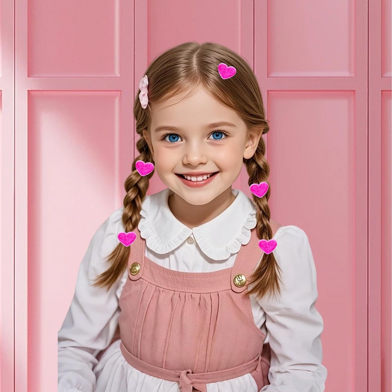 Mtruil Cute Mini Valentines Hair Claw Clips with Heart Design Acrylic Non-Slip Claw Hair Clips Reusable Red Glitter Clip for Hair for Women Girls Valentine's Day Accessories 8 PCS - Image 2