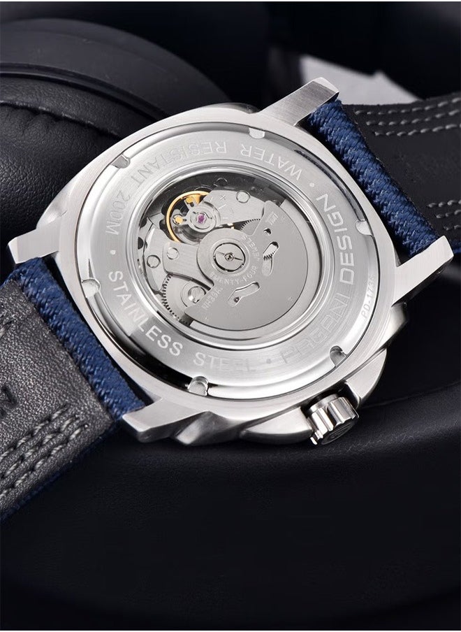 PAGANI DESIGN Men's Automatic Mechanical Watches, 43mm Mechanical Frame Waterproof Blue PD1736  - Image 3