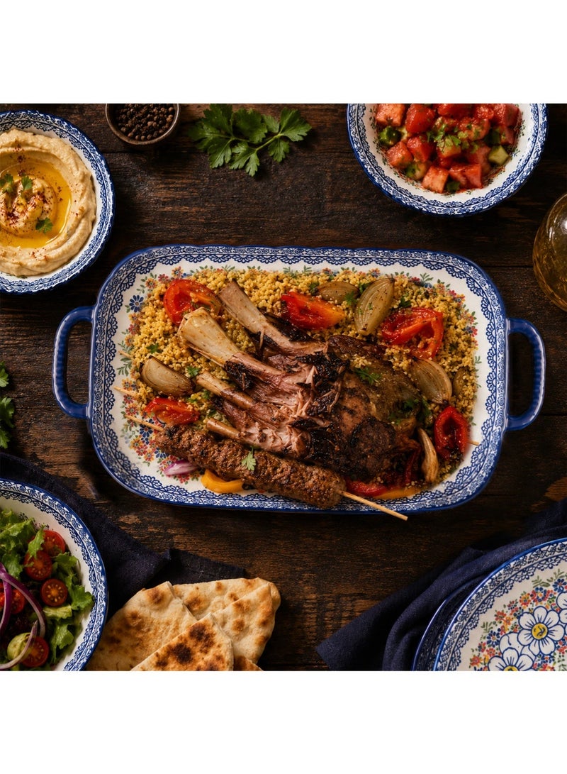 طقم أدوات مائدة للمطبخ مكون من 15 قطعة، طقم هدايا، على الطراز البوهيمي، طقم عشاء كلاسيكي فاخر وأنيق، آمن للاستخدام في الفرن وغسالة الأطباق والميكروويف - Image 5