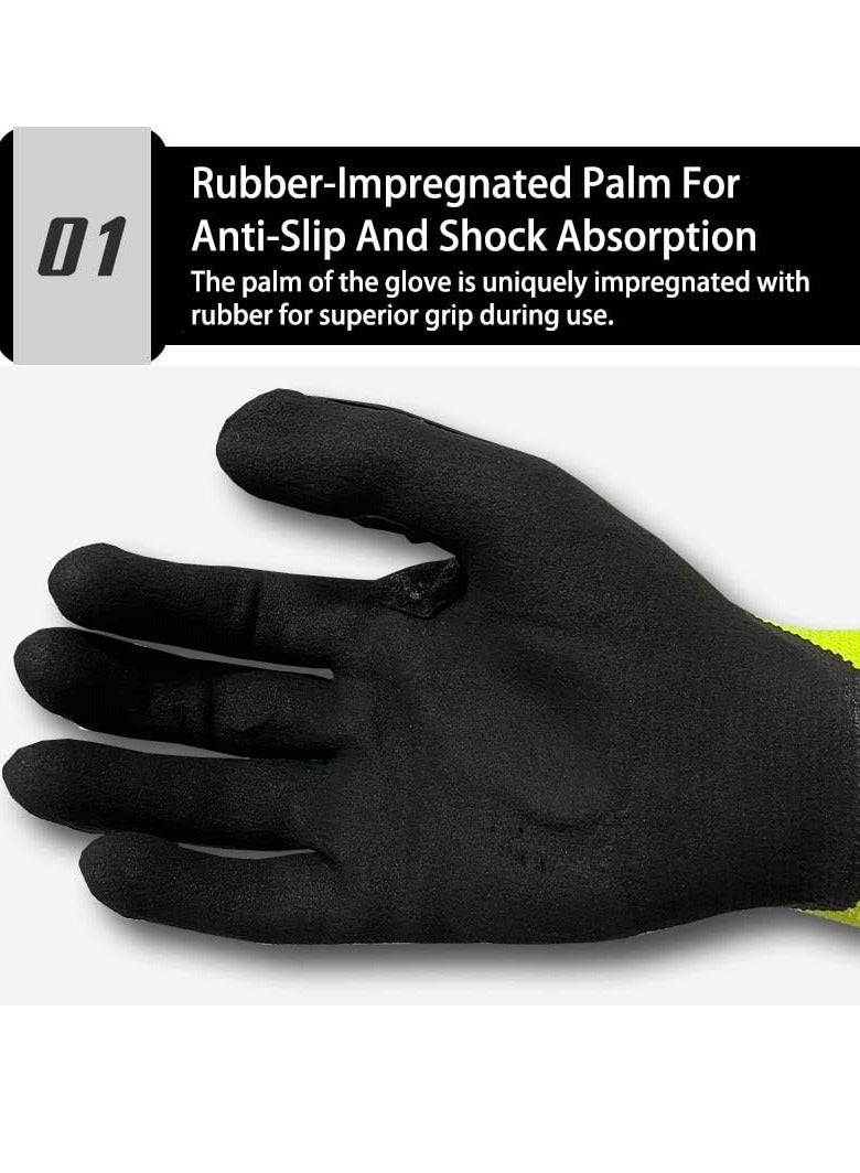 Beauenty Construction Work Gloves, Safety Work Gloves, Durable, Shock-Absorbing, Anti-Cut, Anti-Impact, and Wear-Resistant, Warehouse Job Car Repair Utility Yard Glove for Men Women (Size: L) - Image 3