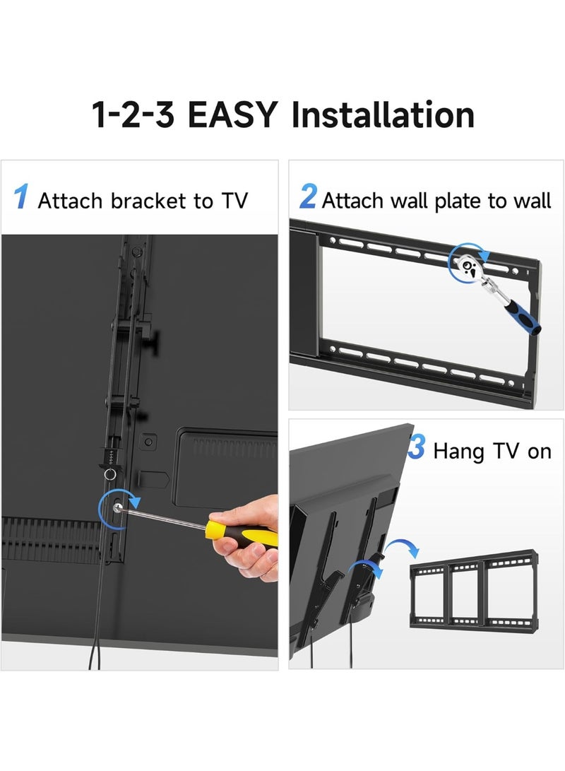 حامل حائط للشاشات من 55 إلى 100 بوصة – تصميم قوي بزاوية إمالة قابلة للتعديل – يتحمل حتى 100 كجم – متوافق مع قواعد تثبيت 16 و18 و24 بوصة – VESA 900x600 مم - Image 3