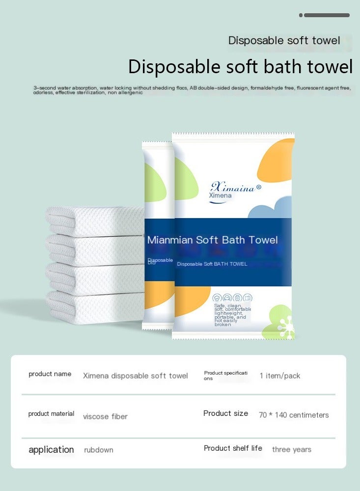 Disposable Bath Towels Portable Soft Towel Set for Hotel, Bathroom, Spa, Trip, Camping Highly Absorbent 55x27.5 Inch 1 Individually Packaged,Premium Disposable Bath Towels,Portable and lightweight  - Image 2